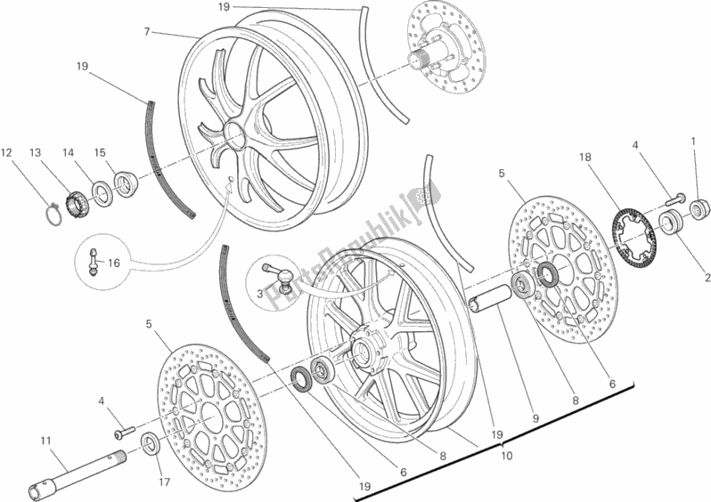 Todas las partes para Ruedas de Ducati Monster 796 ABS Thailand 2014
